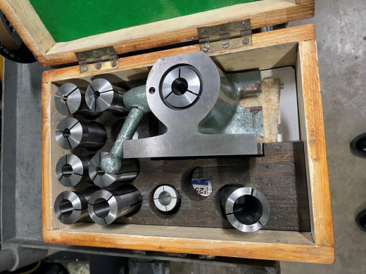 5C Collet Fixture, Type 225-202C, Clamp horizontal or Vertical. With collets