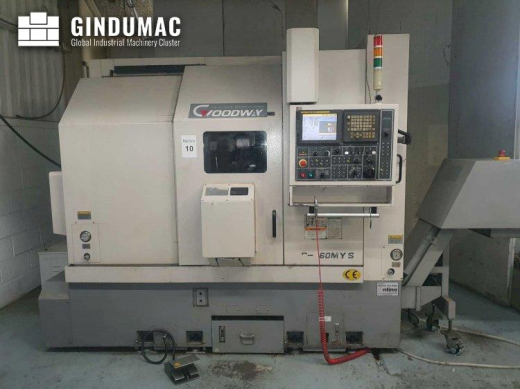 This Goodway GS-260MYS Lathe was manufactured in 2006 in Taiwan. It has a production record of only 