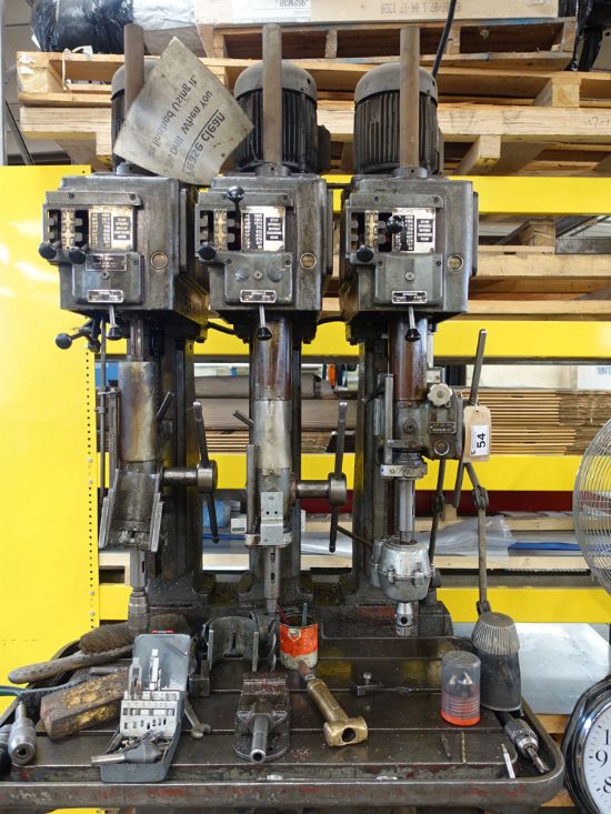 Pollard 3 spindle pedestal drill for sale