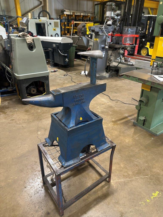 Used Anvil on stand with tools, Brooks 1 1/2 CWT, 77KLGG