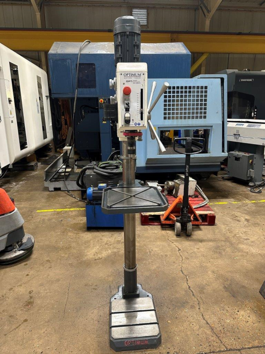 Used Optimum DH28GS Pillar Drill, 2013,s/n 5513090114, Drilling capacity steel - 26mm, Table 376 x 3