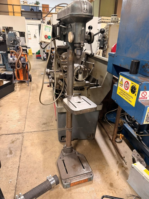 Used Meddings LF Solid Spindle Pillar Drill, s/n07760, 3 phase, drill chuck, 13mm capacity, 500 -400