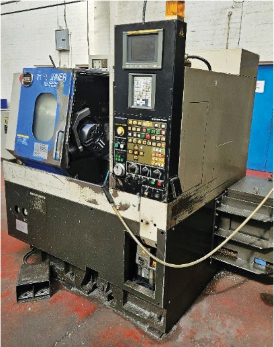 YOM 1997. 
10-station turret, 
8in 3-jaw chuck, 
bar feed interface, 
Fanuc 21 control. 
POA
