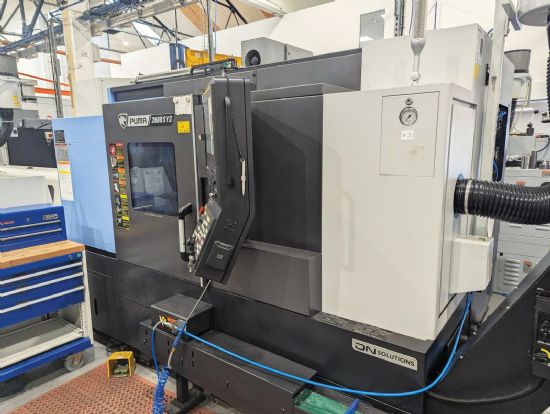 Turning diameter 376mm, 
turning length 760mm, 
bar capacity 76mm, 
Y-axis -/+52.5mm, 
C-axis 0.