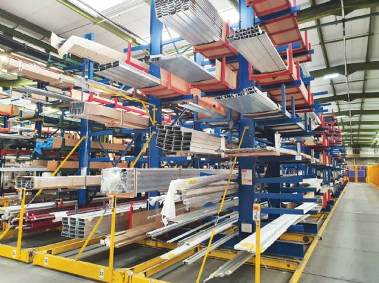 3x Kredit Mobikant mobile 7-section double-sided cantilever bar storage rack system, 
2,300mm wide,