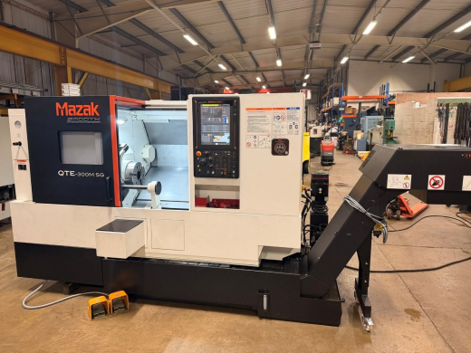 Used Mazak QTE300MSG Driven Tool CNC Lathe, 2025, s/n 355863, Mazak Smooth control, 10` chuck, Swing