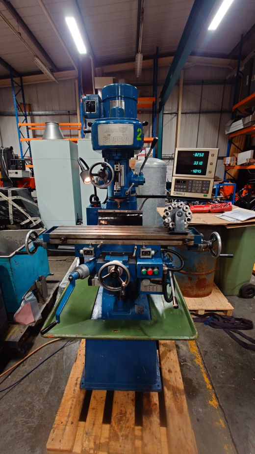 Used Myford VM-F Turret Mill, s/n 57750, table 760 x 180mm, Travels X-440mm, Y-190mm, spindle 80mm, 