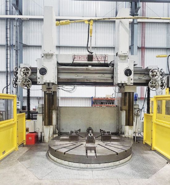 108in diameter table, 
120in max turning dia, 
78in table to cross-slide, 
1.5-39.5rpm, 
dual ra